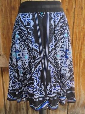 White House Black Market Black Silky Lined Skirt